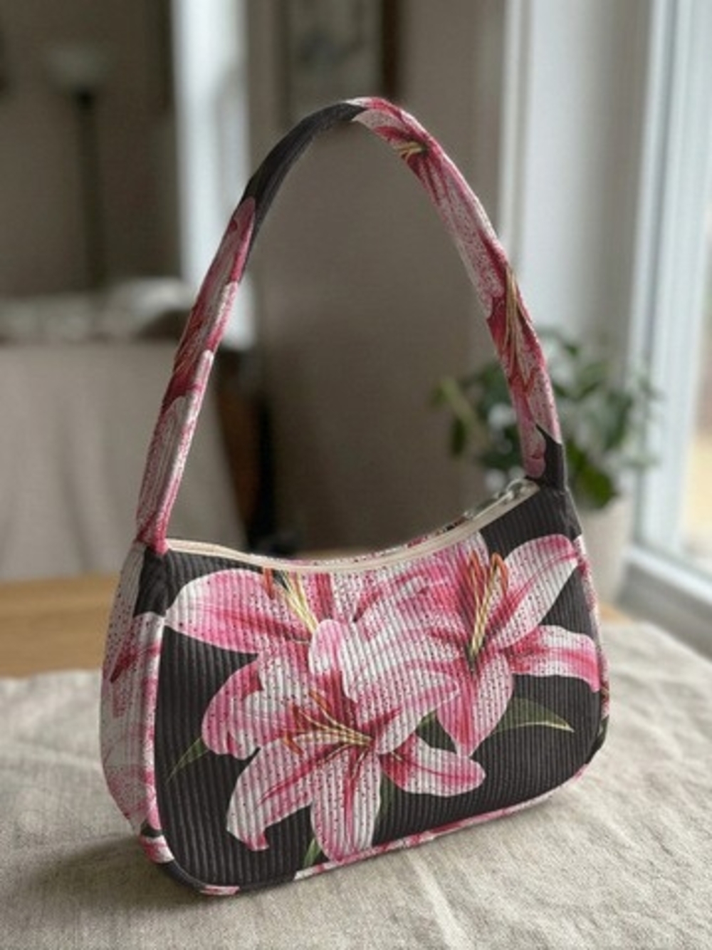 Pink Floral Shoulder Bag - Women